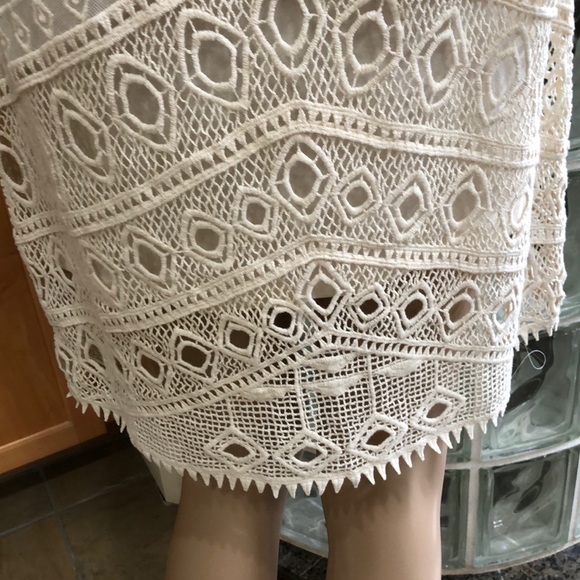 Ella Moss Cream Color embroidered sheer Dress - Picture 10 of 10